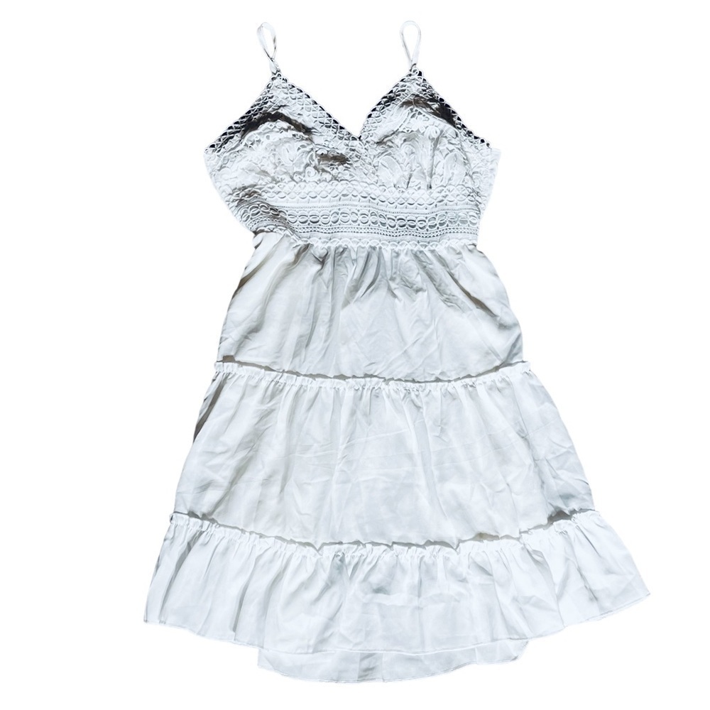 ECOWISH V-Neck Spaghetti Strap Bowknot Backless Lace Dress M NWT - Picture 3 of 8